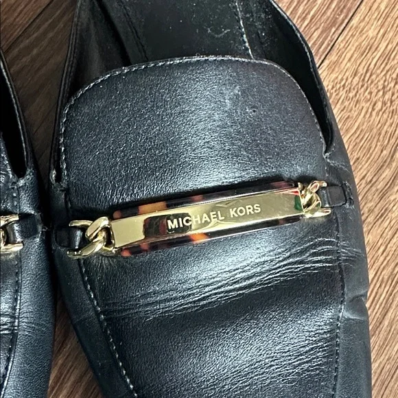 Michael Kors Nadia loafer. Black leather mules - Picture 2 of 6